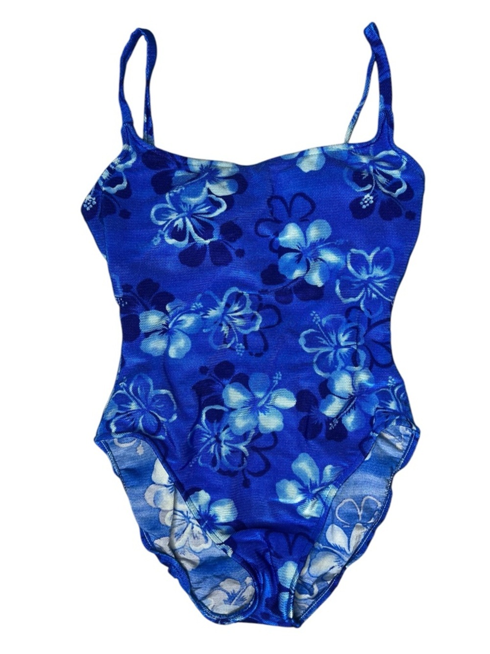 Vintage 90s Leilani Floral One Piece Swimsuit Tiki Hawaiian Tropical Size 10